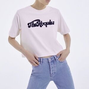 The Kooples Light Pink Graphic Logo Short Sleeve Tee Size 1 Or Small